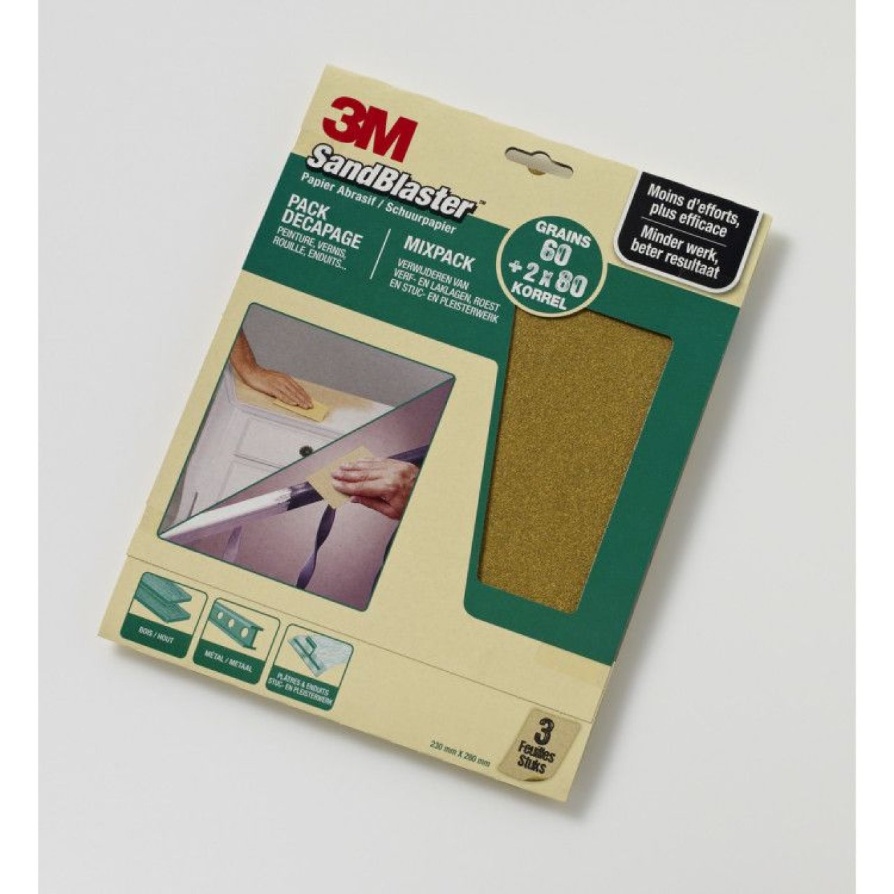 Afdeling wolf Geneigd zijn 3M SandBlaster schuurpapier groen 3 stuks Mixpack kopen - Verf & Behang  Specialist