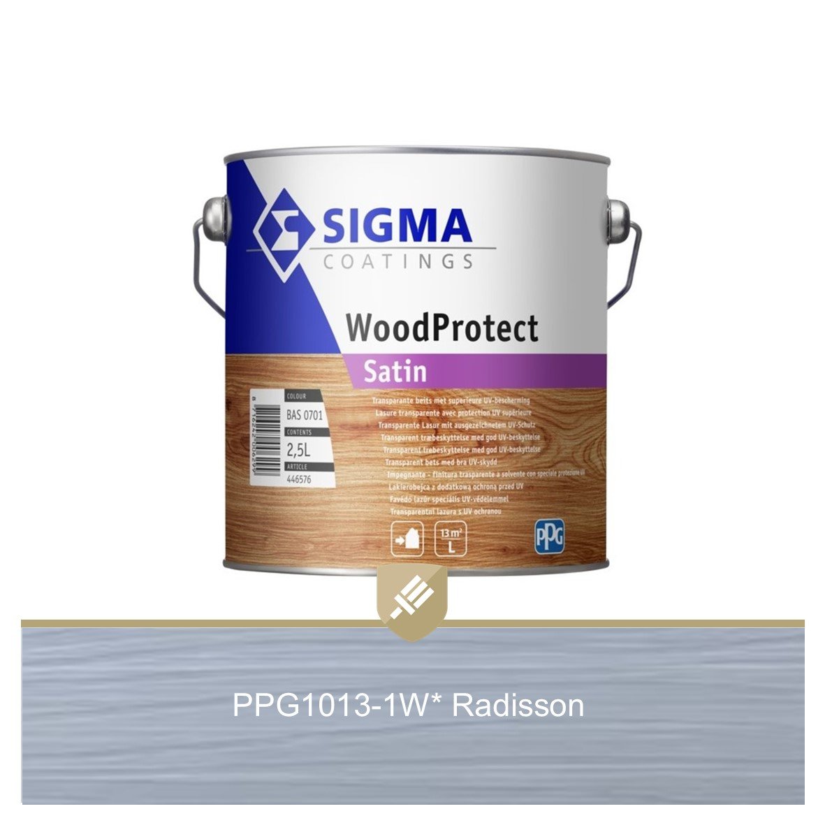 Meerdere aanpassen mannetje Sigma WoodProtect Satin PPG1013-1W* Radisson 2.5L kopen - Verf & Behang  Specialist